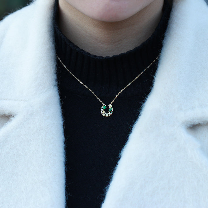 Women's Lucky Horseshoe Zircon Necklace