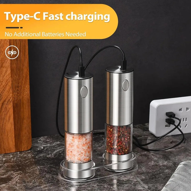 electric salt and pepper grinder set, view 6 - MRSLM