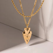18k gold plated love heart necklace, view 2 - MRSLM