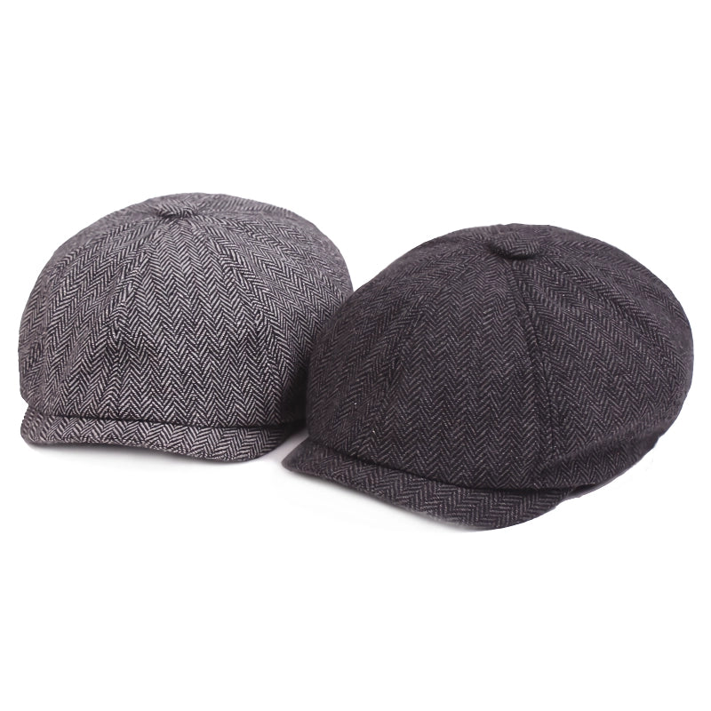 vintage wool herringbone flat cap - MRSLM