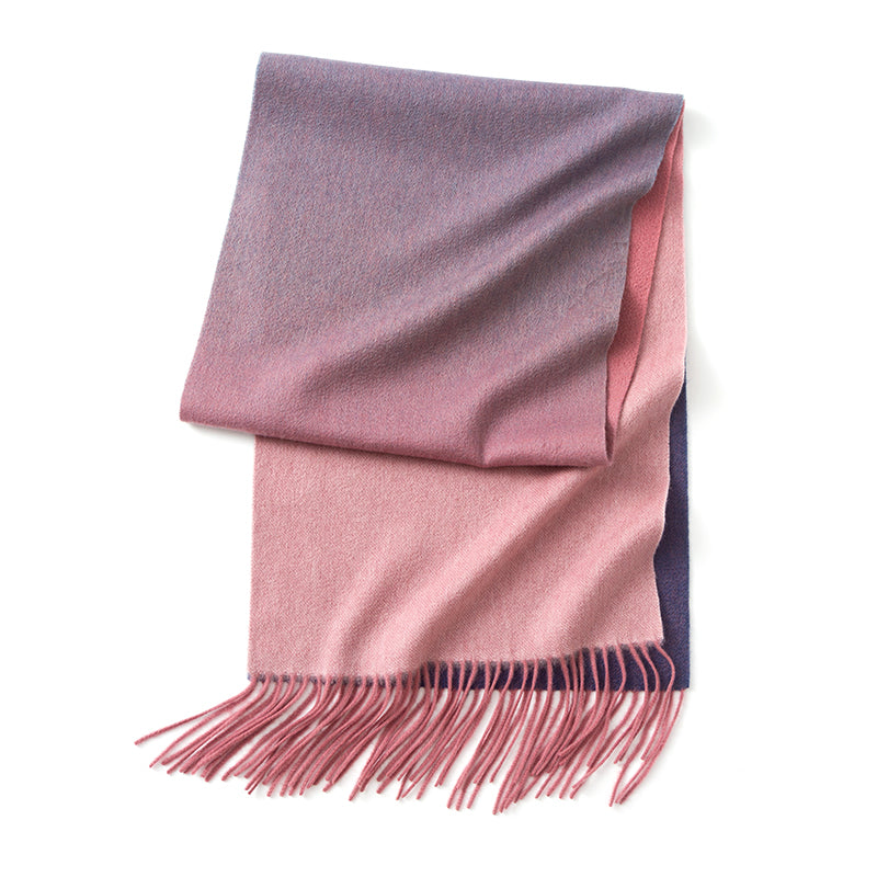 cashmere blend scarf with tassels, view 2 - MRSLM