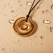 gold spiral circle pendant necklace - MRSLM