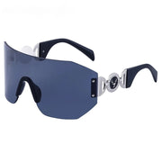 oversized shield rimless sunglasses, view 8 - MRSLM