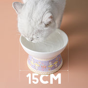Hand-painted ceramic cat bowl, view 13 - MRSLM