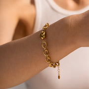 vintage heart pendant chain bracelet, view 8 - MRSLM