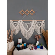 large bohemian macrame wall hanging, view 5 - MRSLM