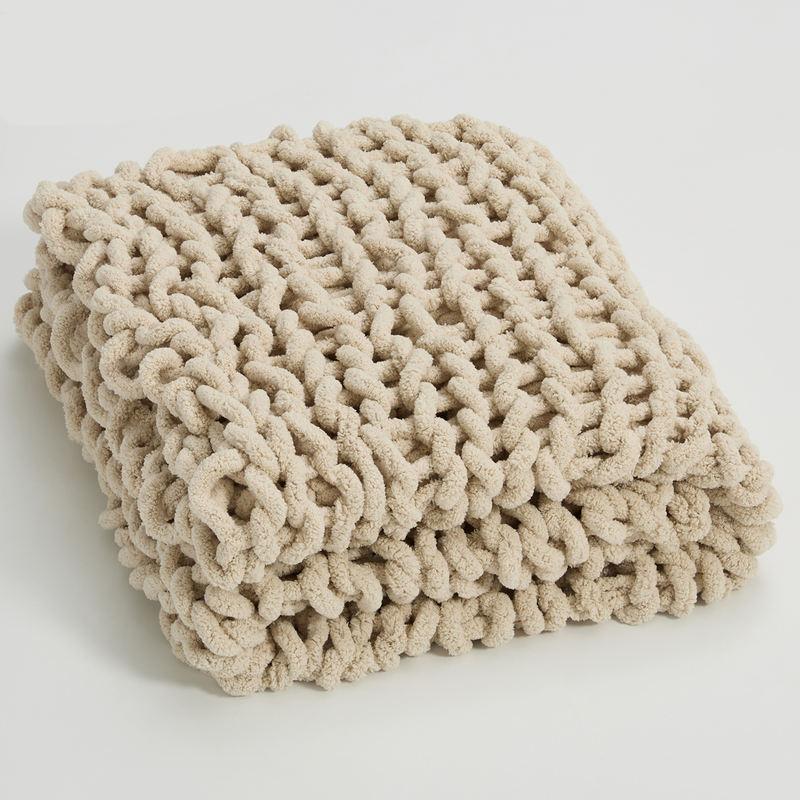 chenille chunky knit blanket throw, view 8 - MRSLM