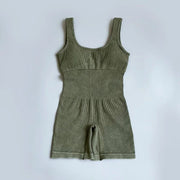 yoga ribbed tank top jumpsuit, view 2 - MRSLM