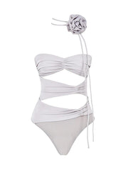 purple off-shoulder ruched bodysuit, view 2 - MRSLM