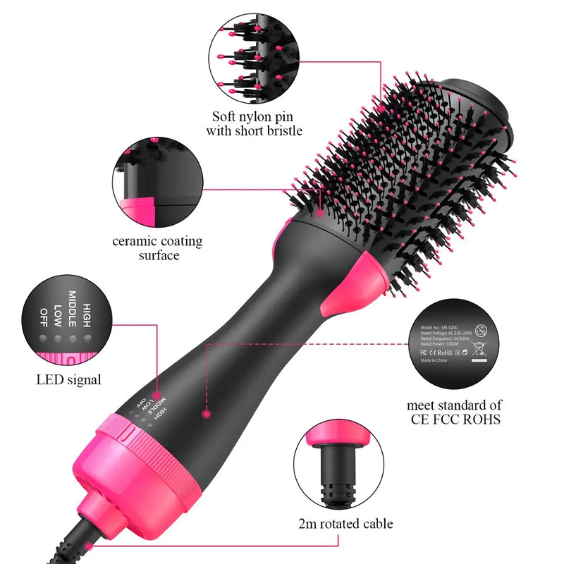 4-in-1 volumizer and hot air brush hair dryer, view 4 - MRSLM