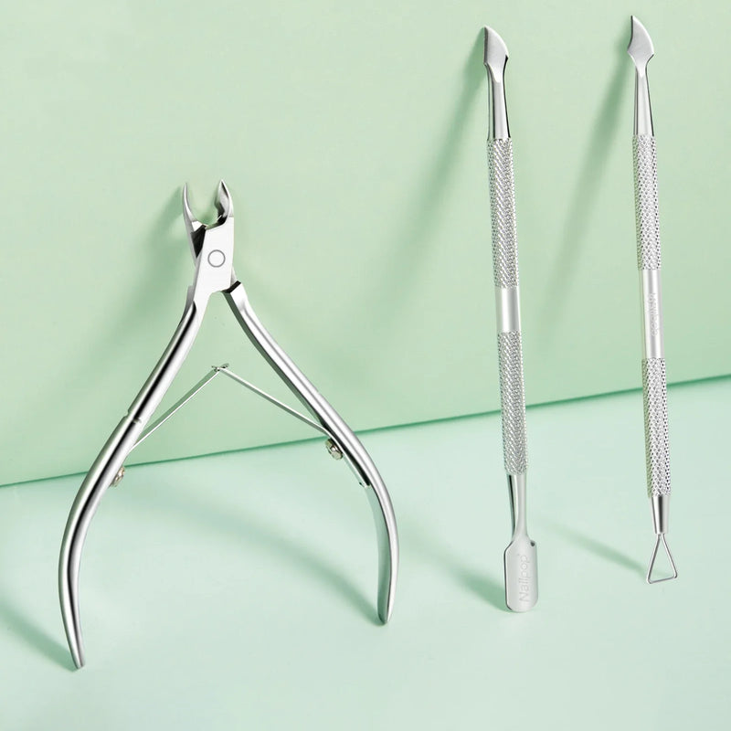 stainless steel cuticle scissors and nail care tool, view 3 - MRSLM