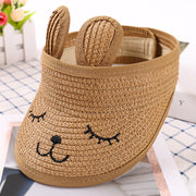 kids rabbit straw hat, view 3 - MRSLM