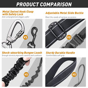 no-pull reflective bungee dog leash, view 6 - MRSLM