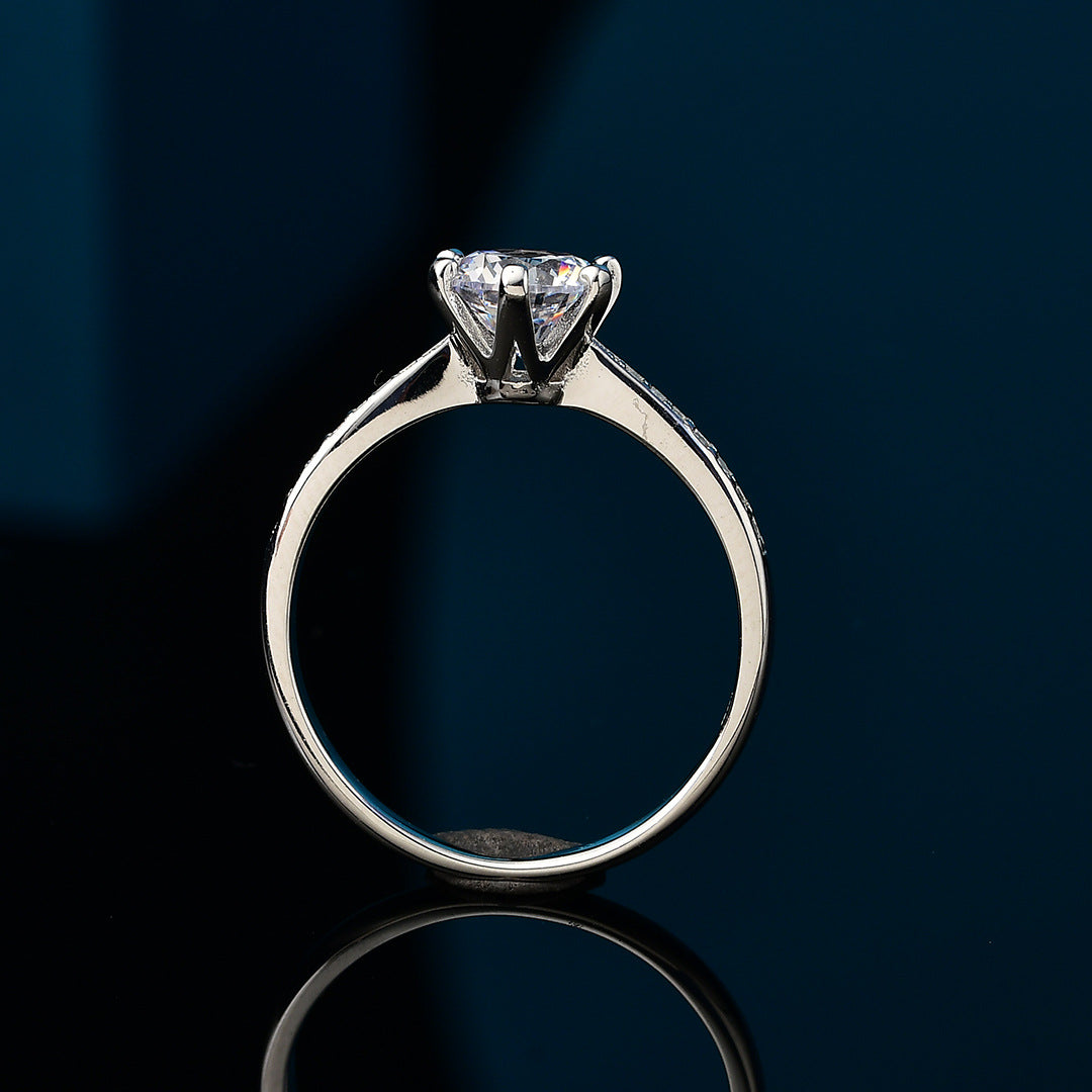 Crown Micro D Moissanite Diamond Ring