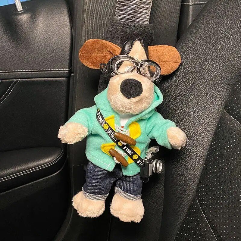 cartoon dog plush seat belt protector, view 13 - MRSLM