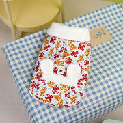 floral plush dog parka with cute ears, view 2 - MRSLM
