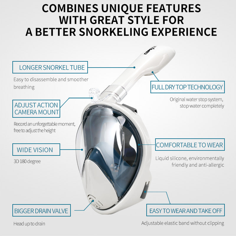 full face anti-fog snorkel mask, view 16 - MRSLM