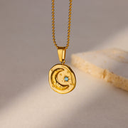 moon star pendant necklace, view 3 - MRSLM
