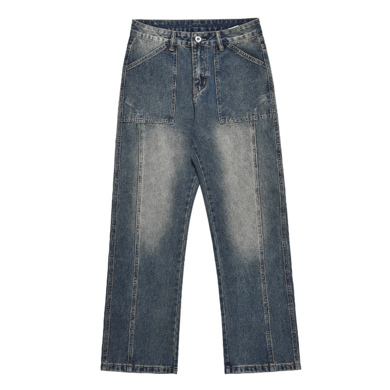 American retro washed distressed jeans, view 2 - MRSLM