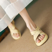 handmade leather chunky heel sandals, view 16 - MRSLM