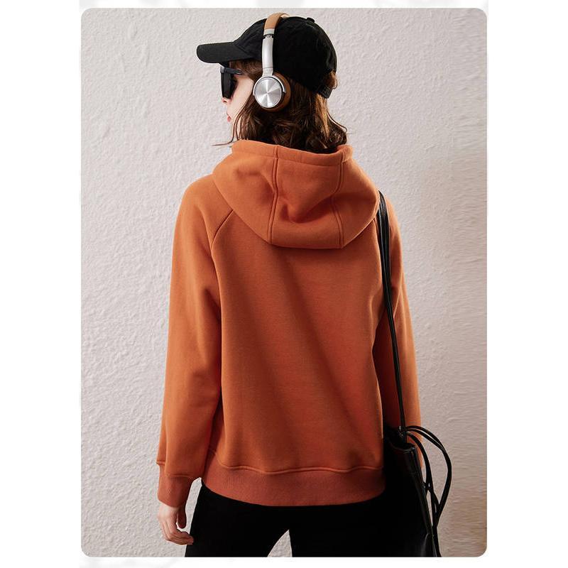 plush cat embroidery hooded pullover top, view 7 - MRSLM