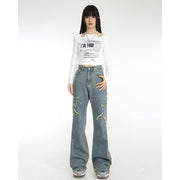 high-waisted slightly flared jeans, view 4 - MRSLM