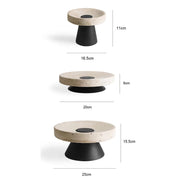 travertine pedestal bowl, view 10 - MRSLM