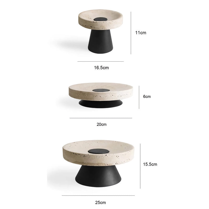 travertine pedestal bowl, view 10 - MRSLM