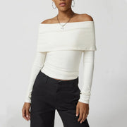 off-shoulder knit sweater, view 6 - MRSLM