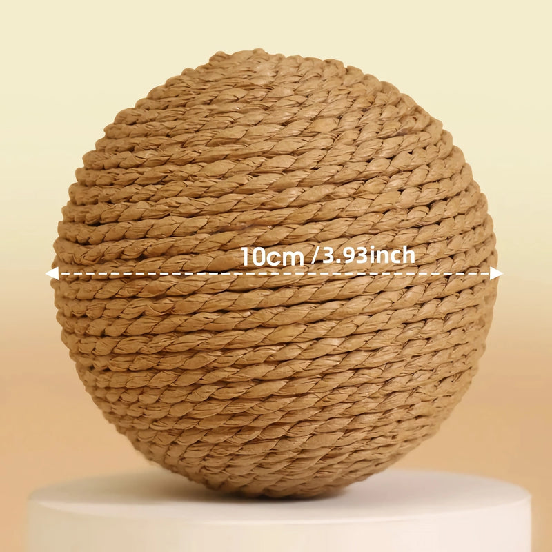 interactive sisal cat scratching ball with sound, view 2 - MRSLM