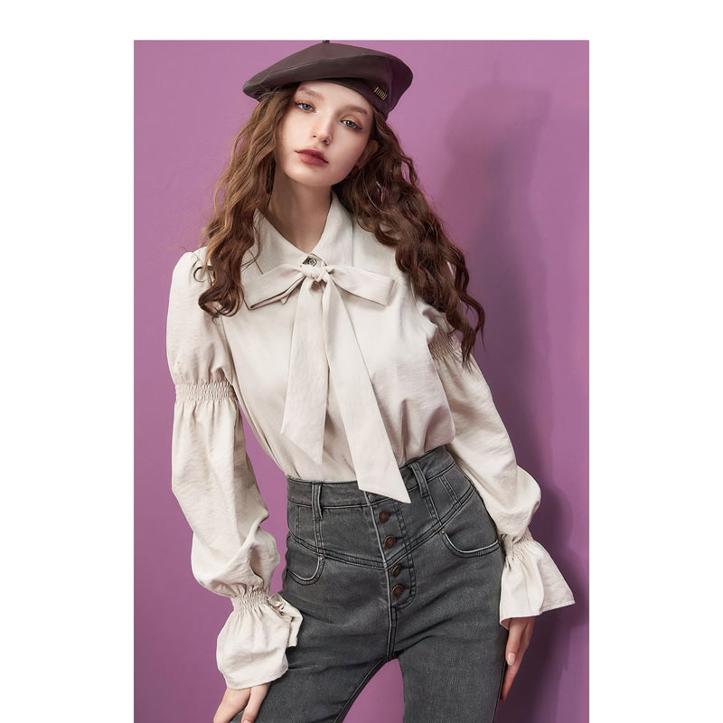 long sleeve casual office blouse, view 5 - MRSLM