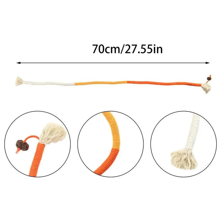 Interactive Cotton Rope Cat Teaser Toy Durable & Catnip-Scented