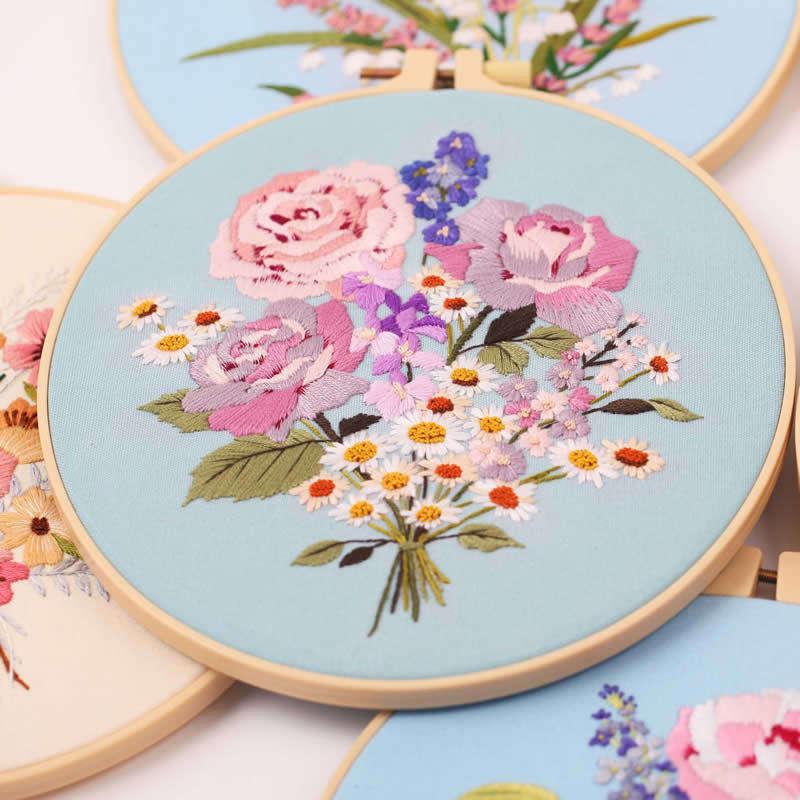 DIY floral embroidery kit for beginners - MRSLM