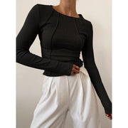 slim fit long sleeve tee, view 7 - MRSLM