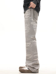 retro washed gray straight jeans, view 6 - MRSLM