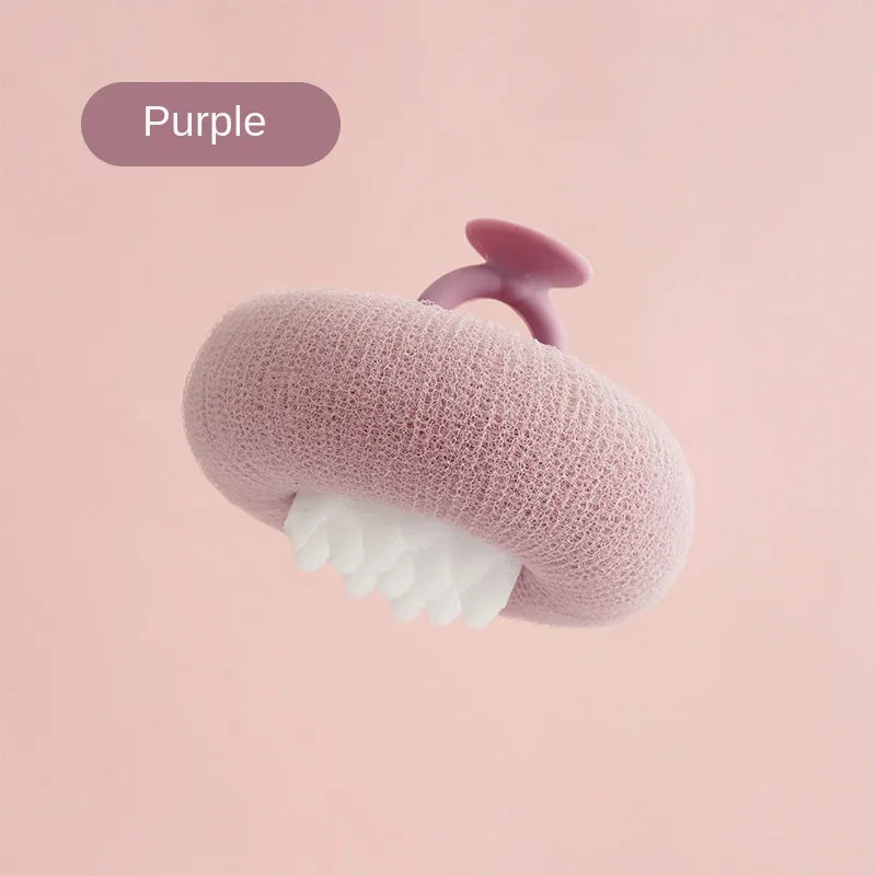 flower pattern suction cup bath sponge, view 3 - MRSLM