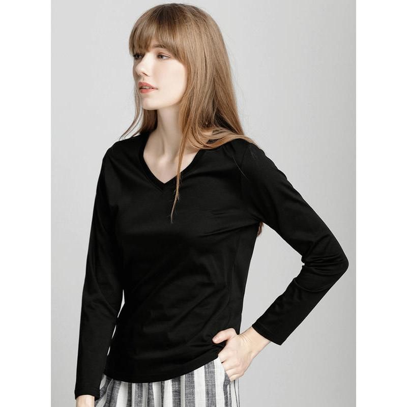 Classic long sleeve V-neck tee, view 6 - MRSLM