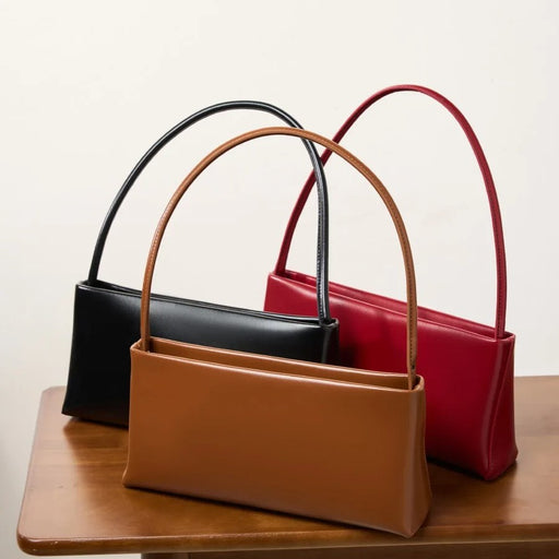 vintage genuine leather baguette shoulder bag - MRSLM