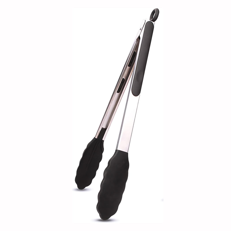 silicone BBQ grilling tongs, view 3 - MRSLM