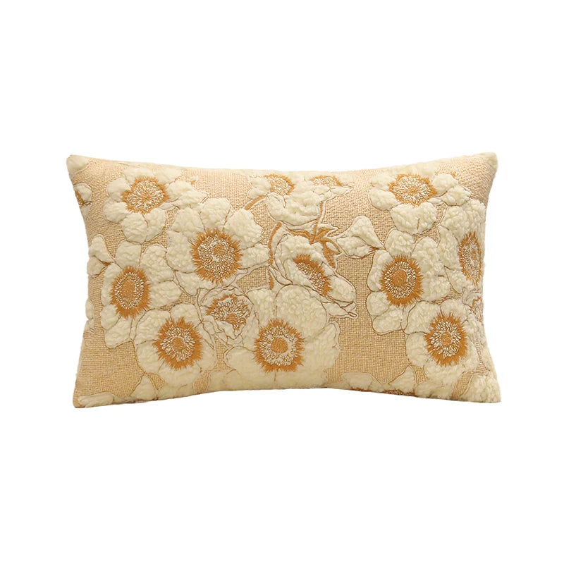 floral embroidered cushion cover, view 2 - MRSLM