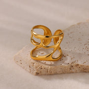minimalist twisted stainless steel ring, view 5 - MRSLM