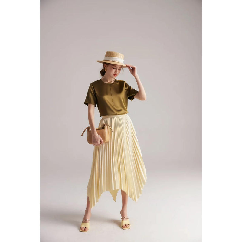 silk o-neck summer tee, view 11 - MRSLM