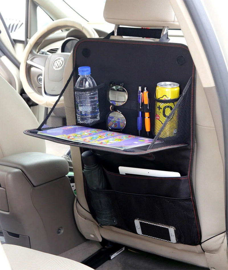 car seat back organizer with foldable tray, view 8 - MRSLM