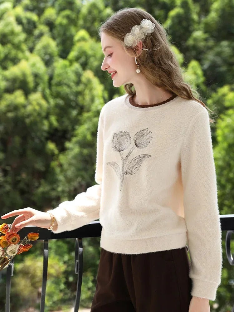 women's apricot casual pullover, view 4 - MRSLM
