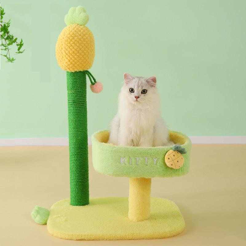 deluxe cat climbing frame with sisal scratch post, view 3 - MRSLM