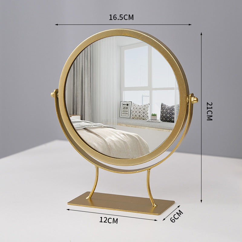 metal vanity mirror with jewelry storage, view 4 - MRSLM