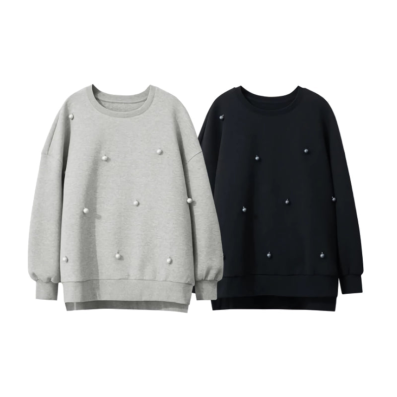 oversized casual pullover with embroidered flares, view 9 - MRSLM