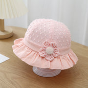 Baby sun hat with lace ruffle, view 3 - MRSLM