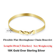 s925 silver flat snake bracelet, view 5 - MRSLM