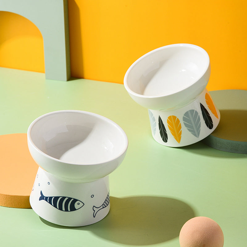 raised ceramic pet bowl, view 9 - MRSLM
